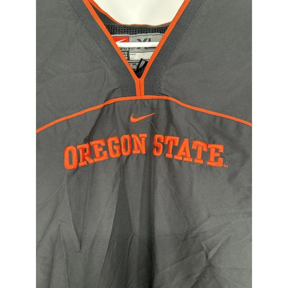 Nike Oregon State Beavers Windbreaker Center Swoosh‎ Pullover Vintage Y2K V Neck